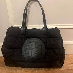 Tory Burch Black Quilted Tote